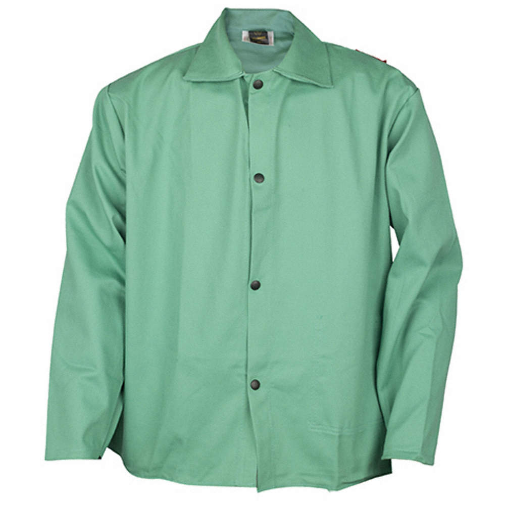 Powerweld Green 8oz Flame-Resistant Cotton Welding Jacket – Lightweight FR Protection