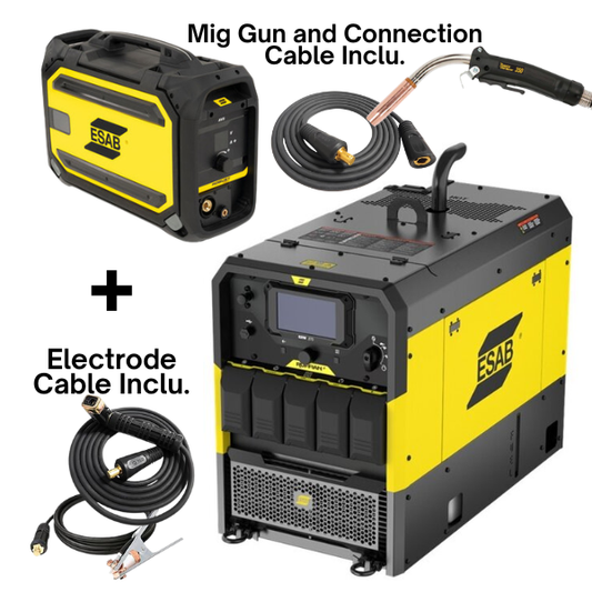 ESAB RUFFIAN EMP 270G and Robust Feed Wire Feeder with Cables, Electrode and Mig Gun