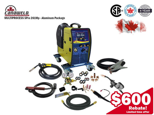 Canaweld Multiprocess 5 PRO 261M – Industrial 260A MIG/TIG/Stick Welder (Dual Voltage)