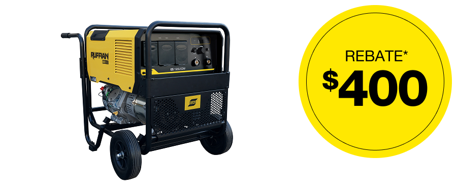 ESAB Ruffian ES 150G Welder/Generator with 150' Welding Cable.