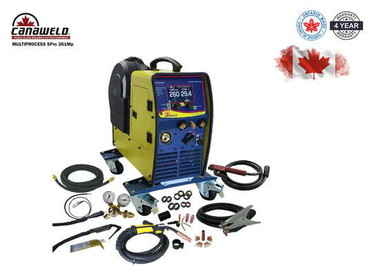 Canadian-Made Canaweld Multiprocess 5 PRO 261M – Industrial 260A MIG/TIG/Stick Welder (Dual Voltage)