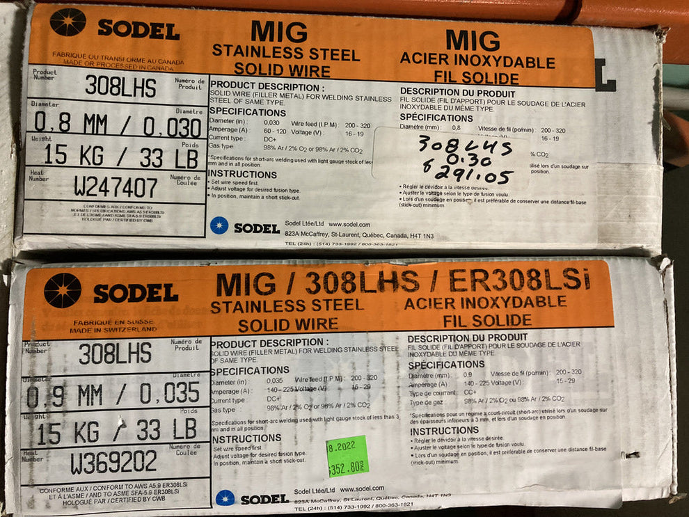 33lb Sodel Stainless Steel 308LHS MIG Wire – Precision & Strength for ...